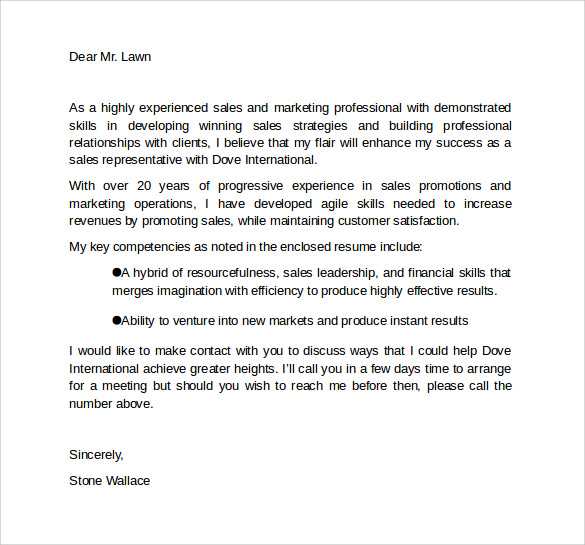 marketing cover letter templates