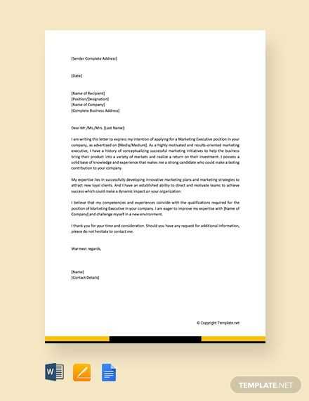 marketing letter template free