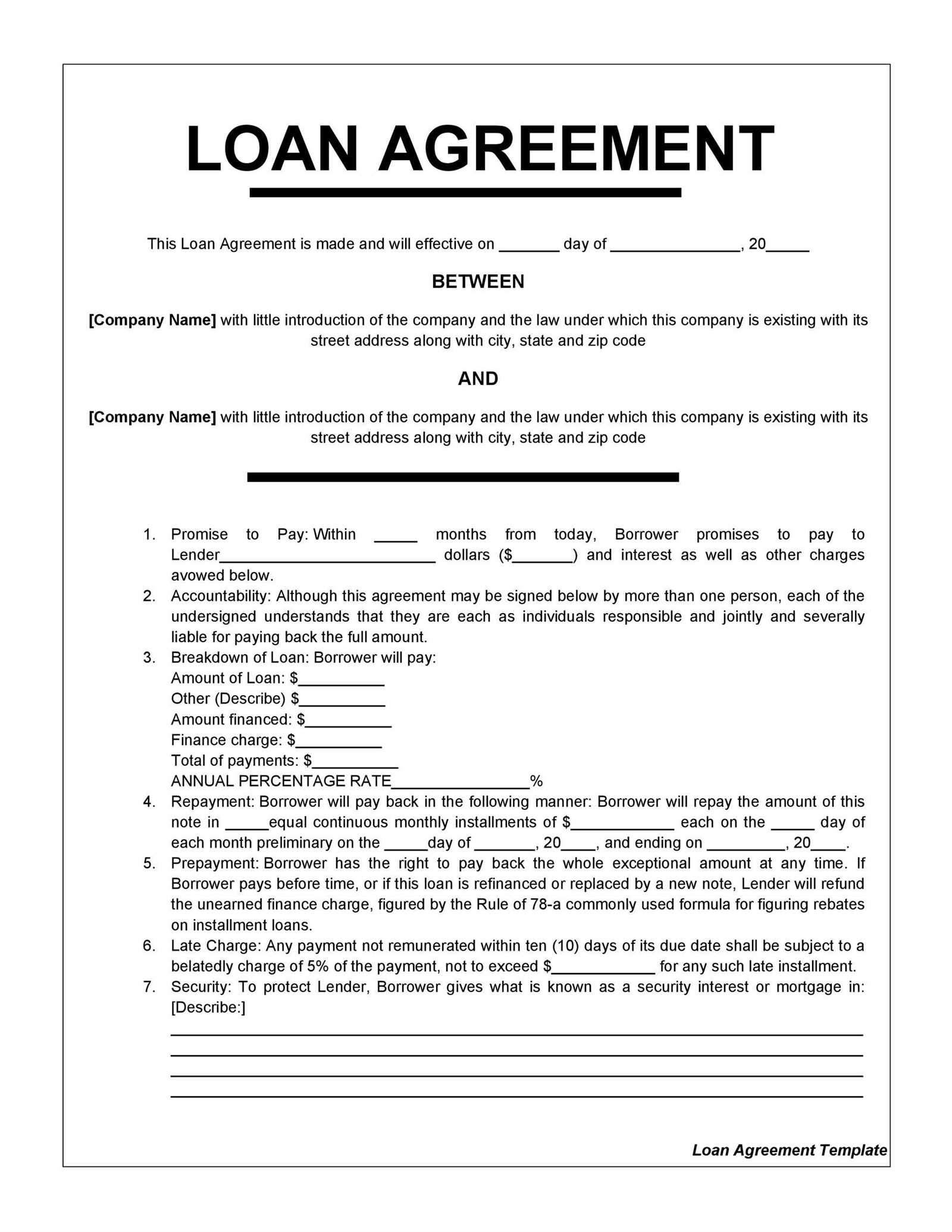 agreement letter template word