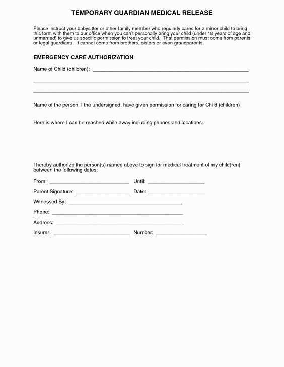 medical consent letter for grandparents template