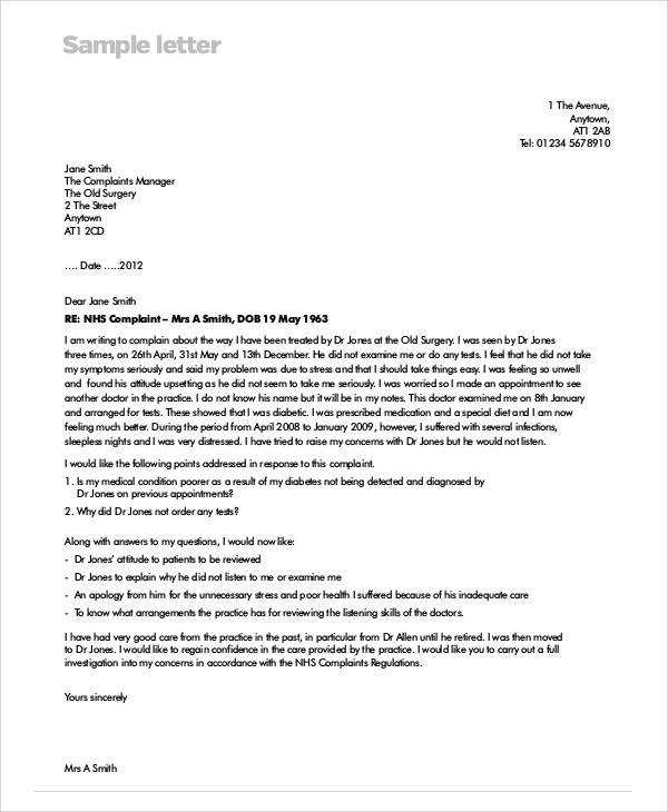 medical negligence letter of claim template