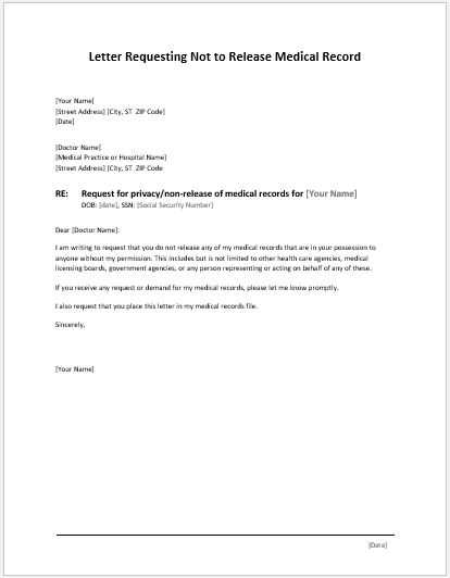 medical request letter template