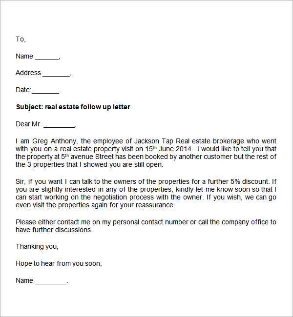 meeting follow up letter template