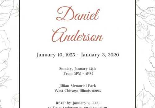 memorial service invitation letter template