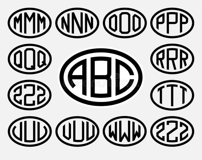 three letter monogram template