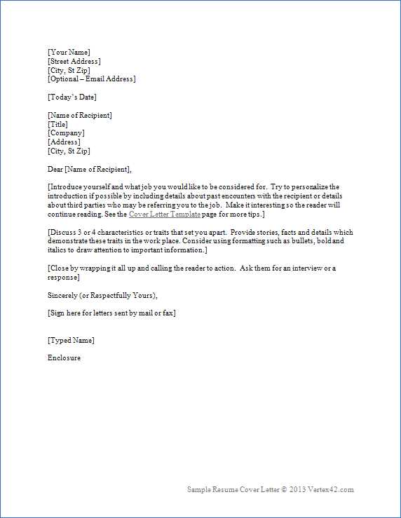 microsoft word free cover letter templates