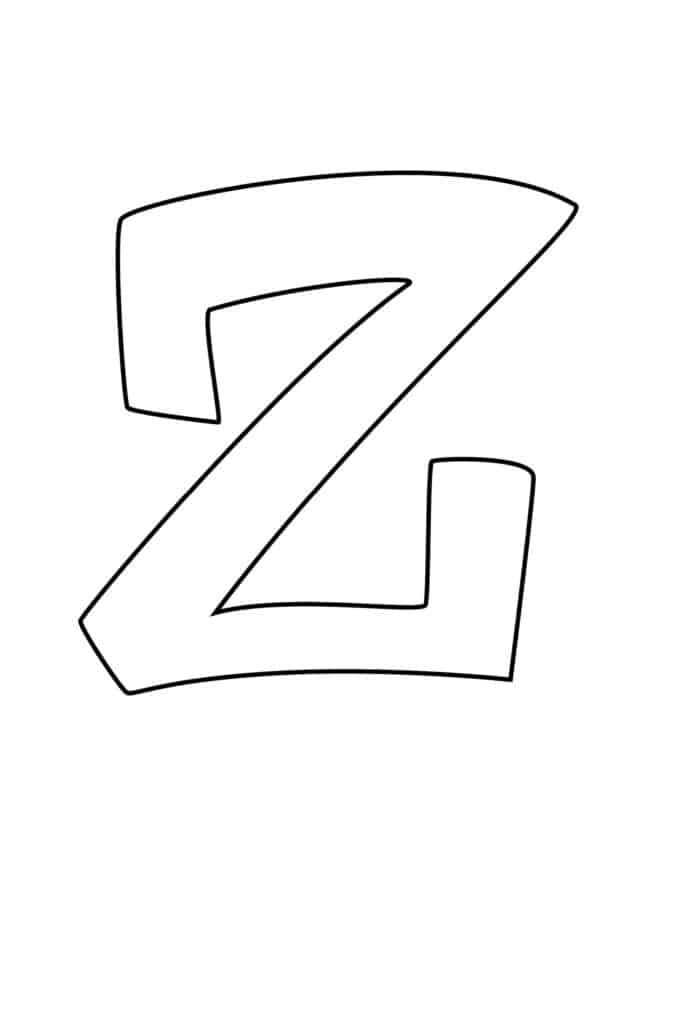 letter z template printable