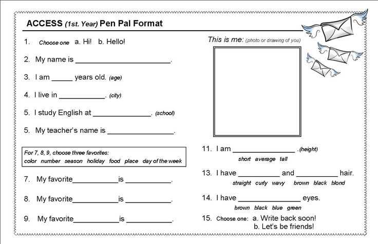 pen pal letter template