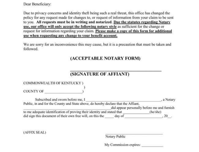 letter with notary template