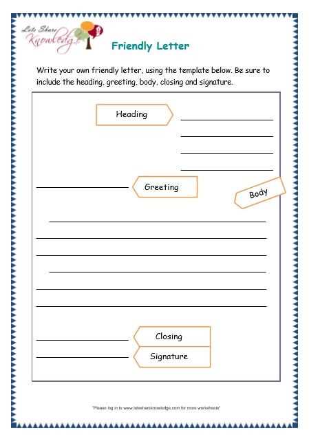 letter writing template for kids