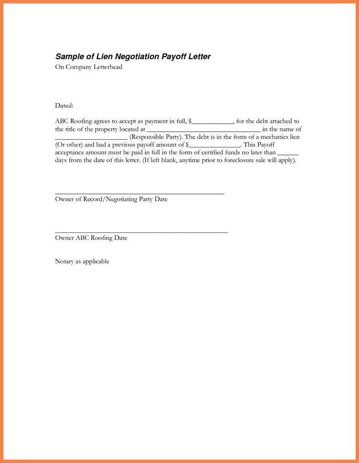 mortgage payoff letter template word