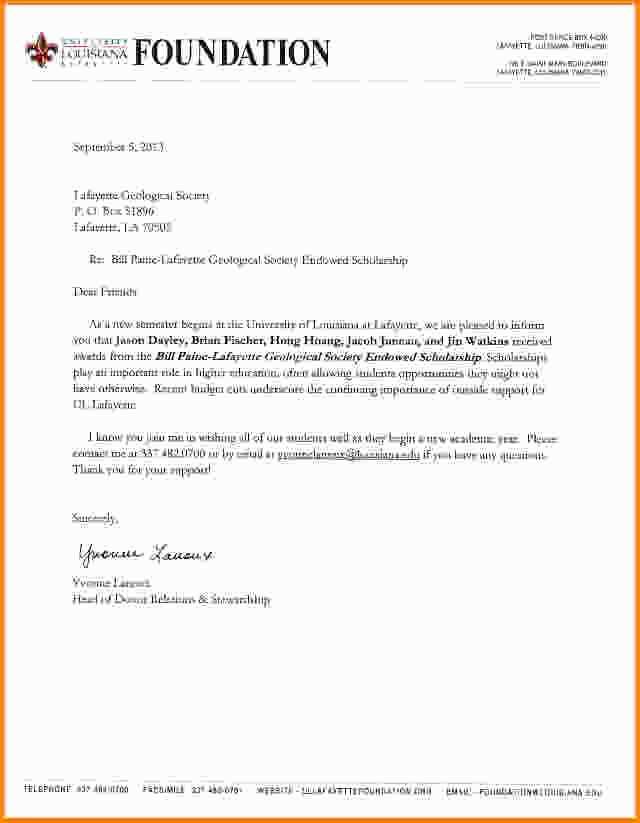 scholarship notification letter template