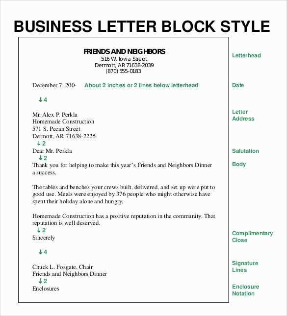 ms office business letter template