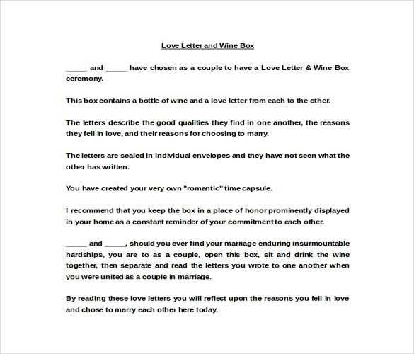 ms word love letter template