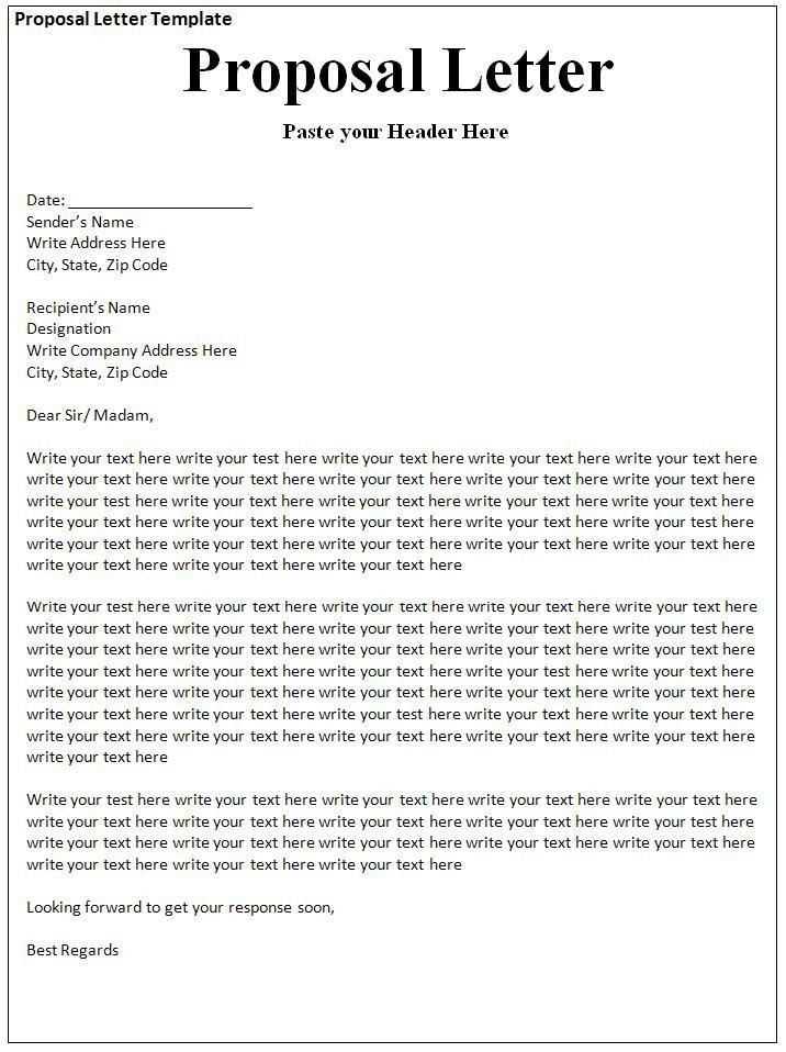 real estate proposal letter template