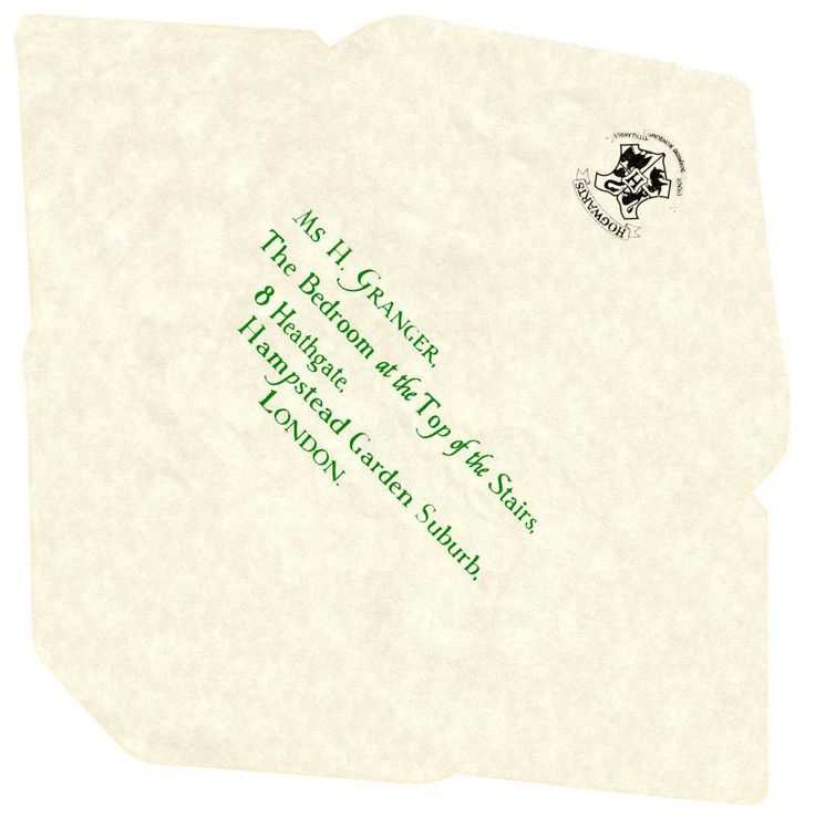 hogwarts letter envelope template printable