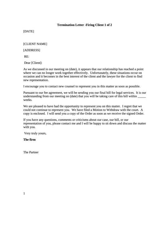 firing lawyer letter template