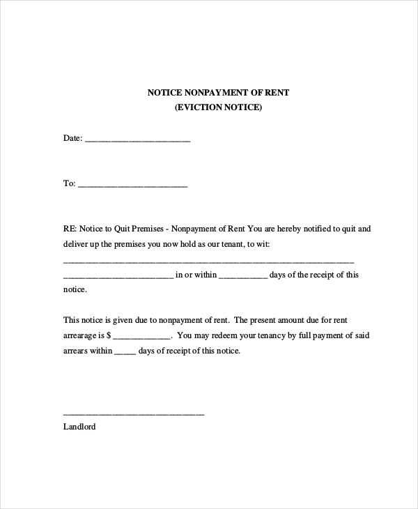 template for eviction letter