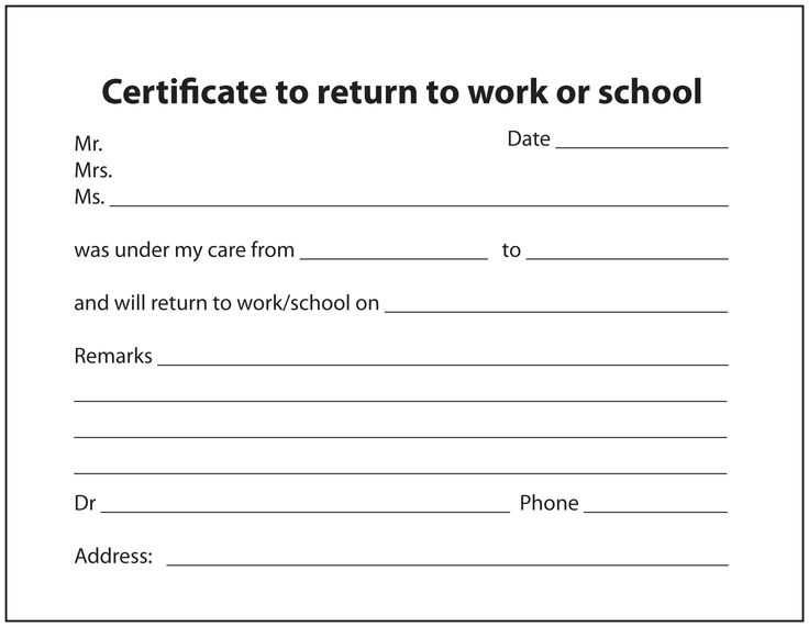 fmla return to work letter template