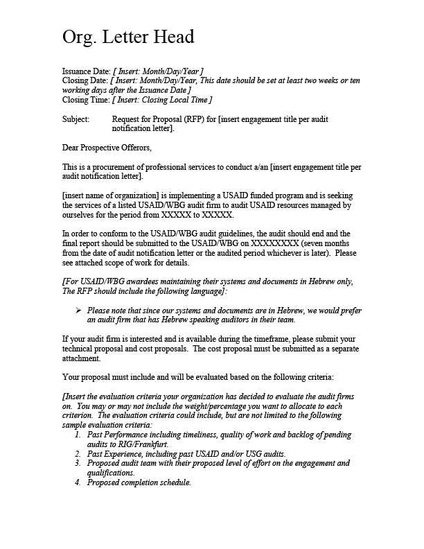 cover letter for rfp response template