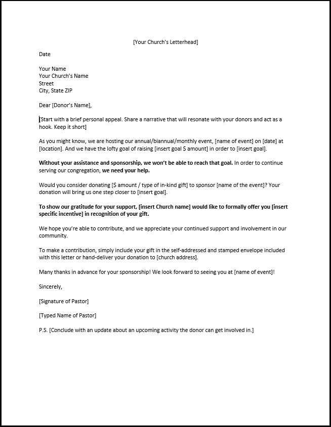 personal sponsorship letter template