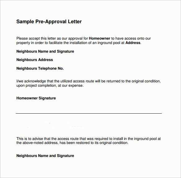 pre approval letter template