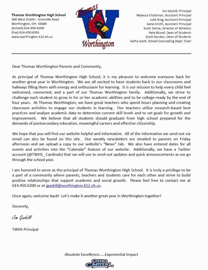 weekly parent letter template
