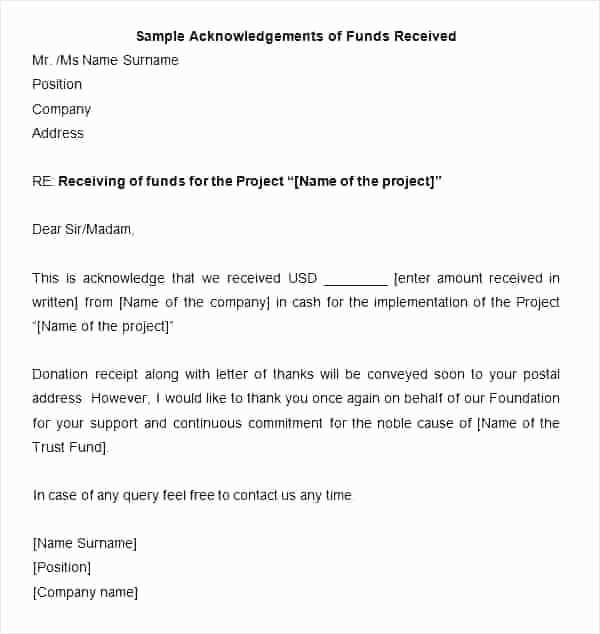 acknowledgement of letter received template