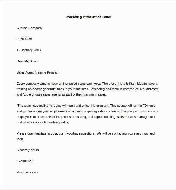 email marketing letter template