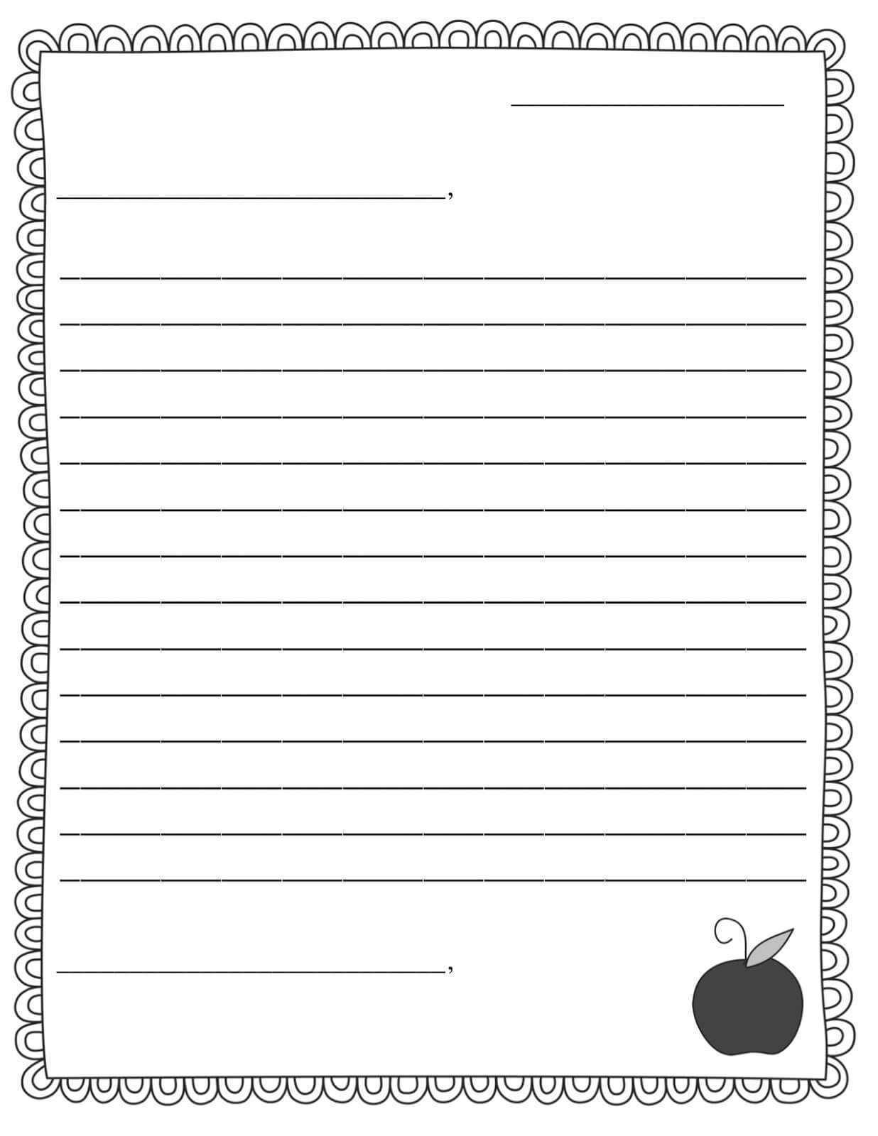 blank letter writing template for students