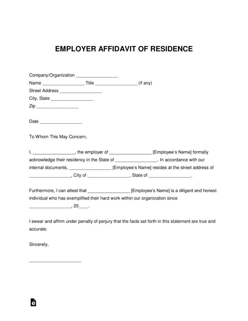 proof of residency letter from parent template