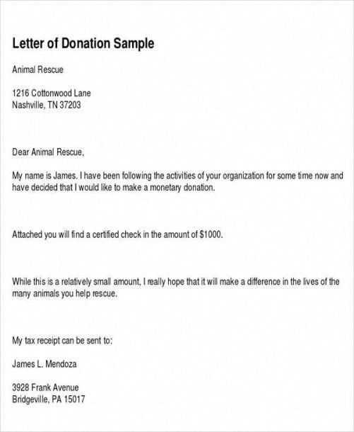 donation letter template for church