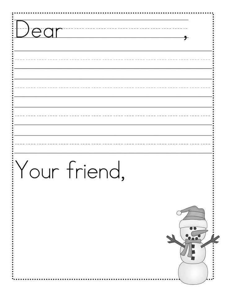 friendly letter template elementary