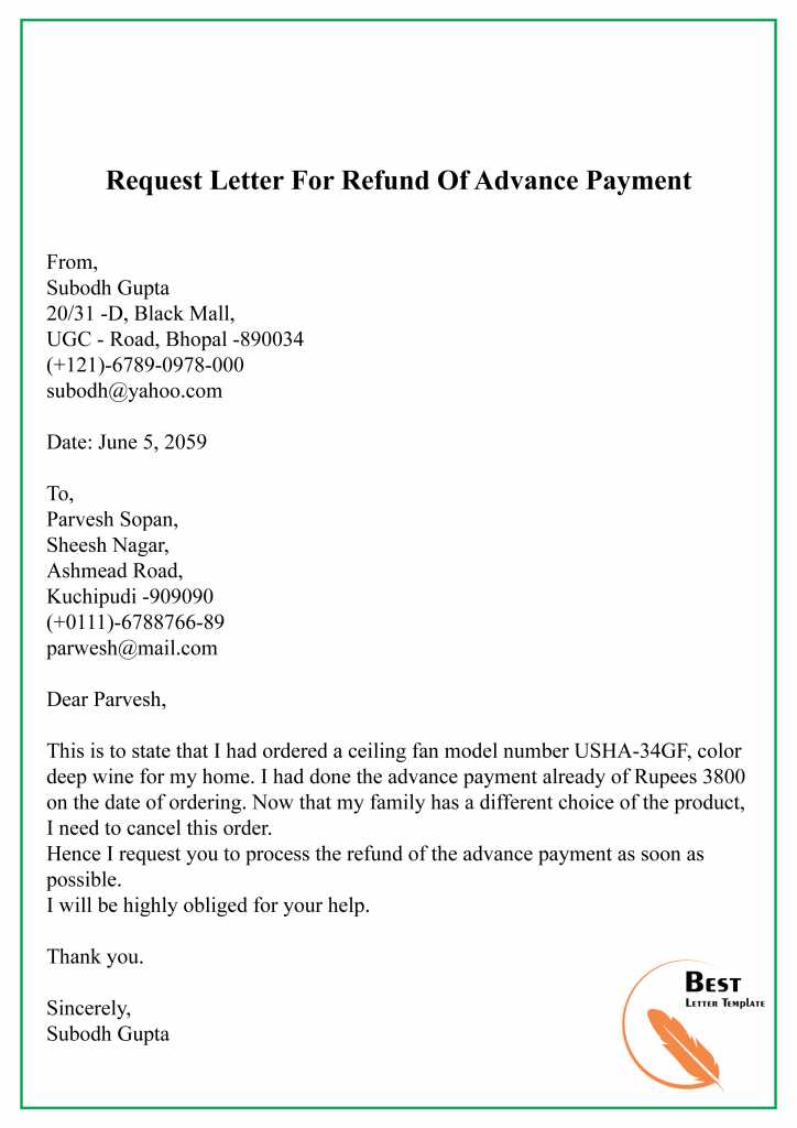 money request letter template