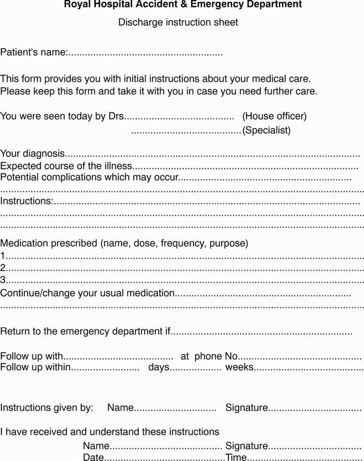 patient discharge letter template nhs