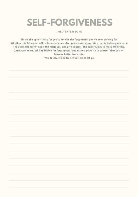 self forgiveness letter template