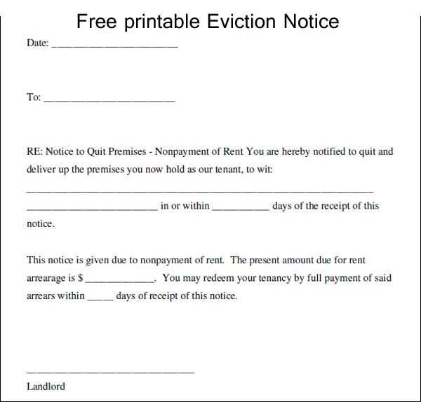 free eviction letter template