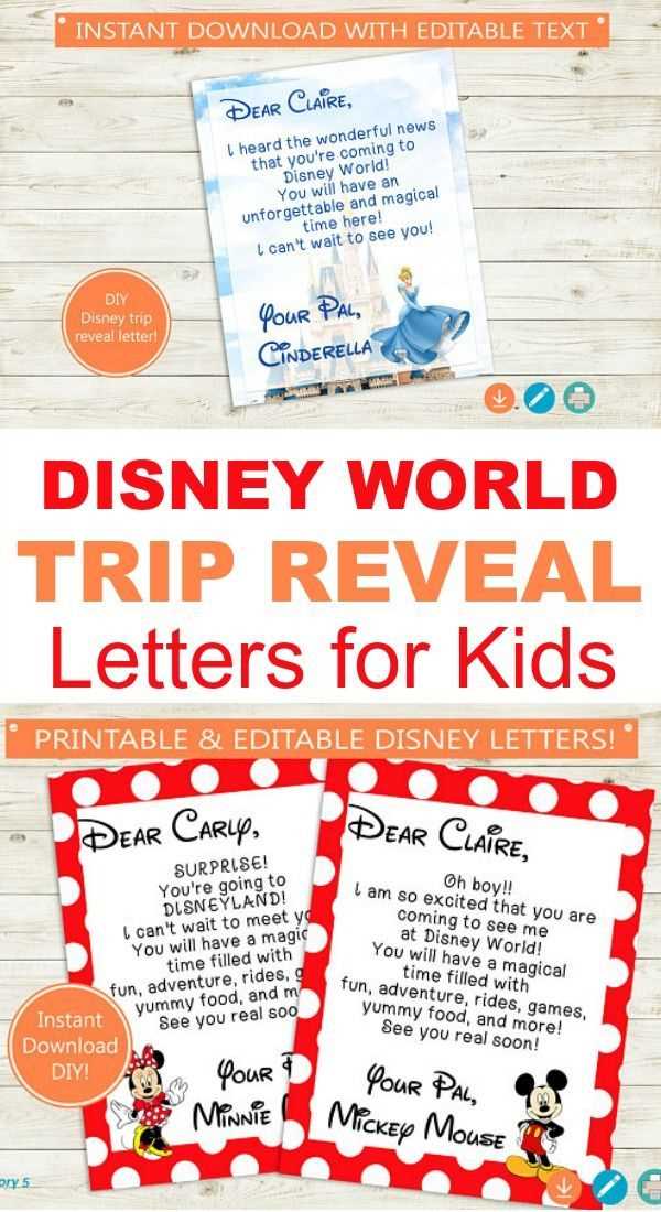 free disney world surprise letter template