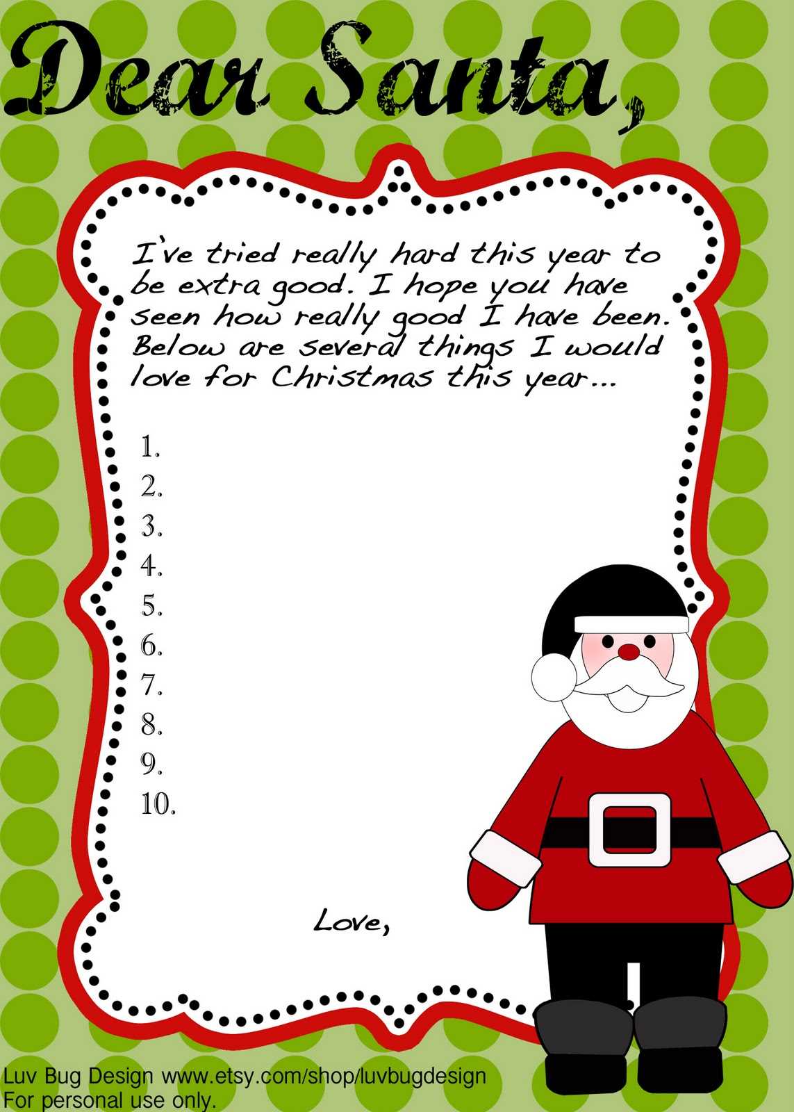 template for santa reply letter