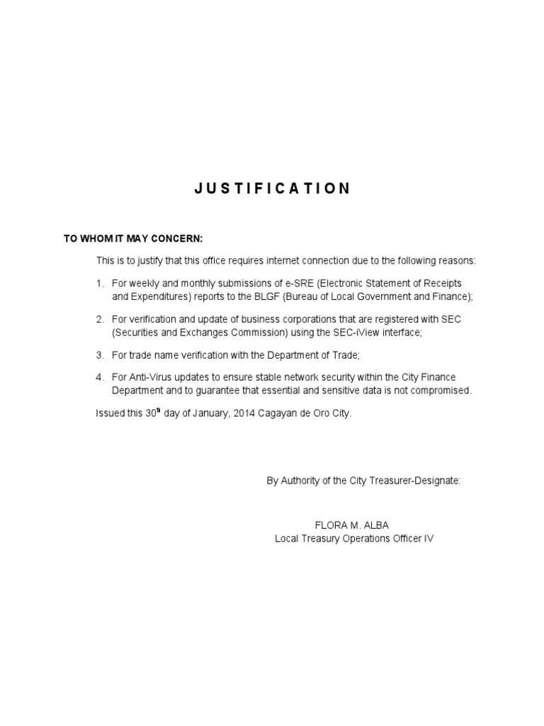 new hire justification letter template