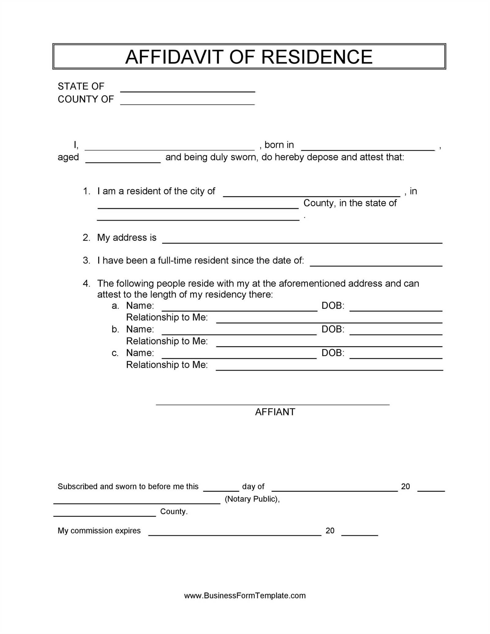 landlord proof of residency letter template