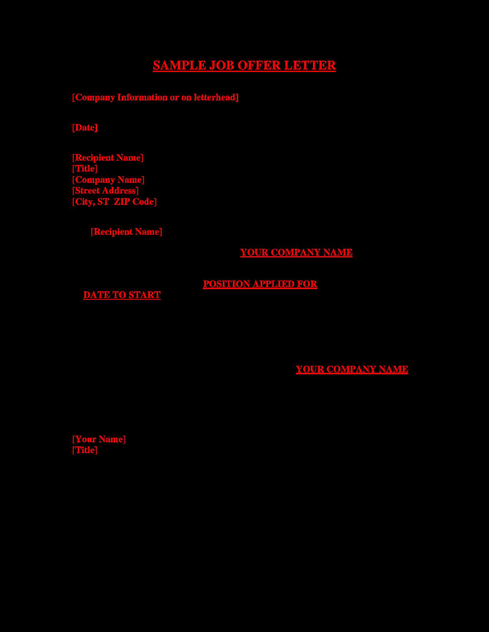 rental offer letter template