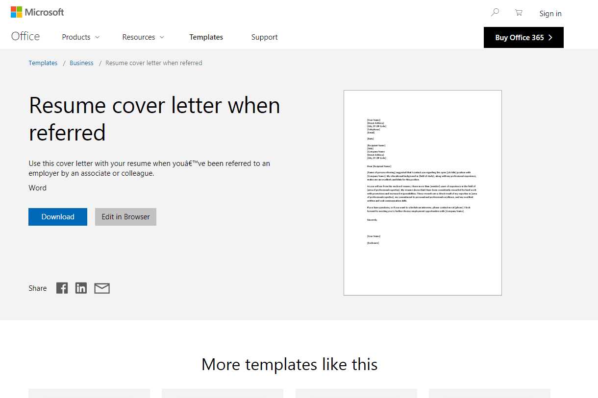 cover letter template microsoft word