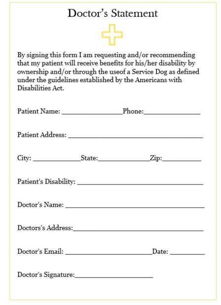 service dog letter from doctor template