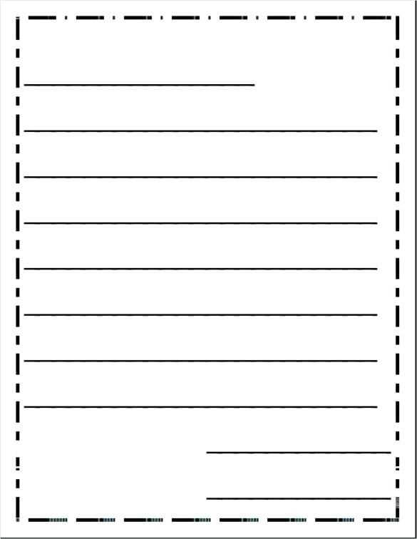 letter writing template free printable