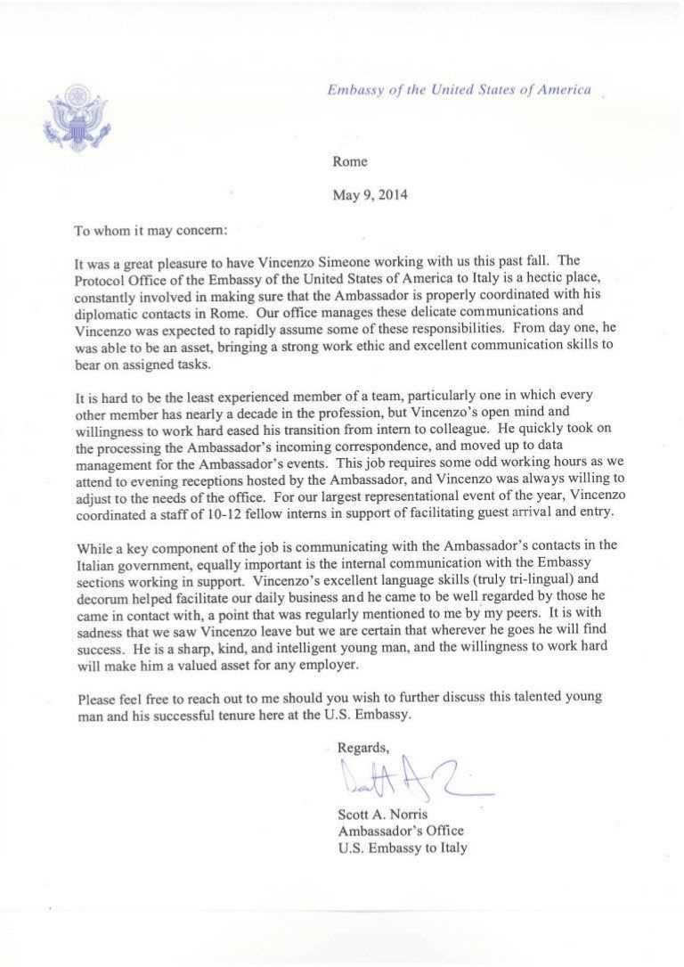 embassy letter template