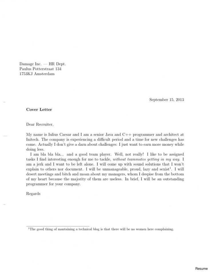 latex template for cover letter