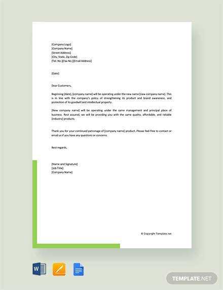 change of name letter template uk