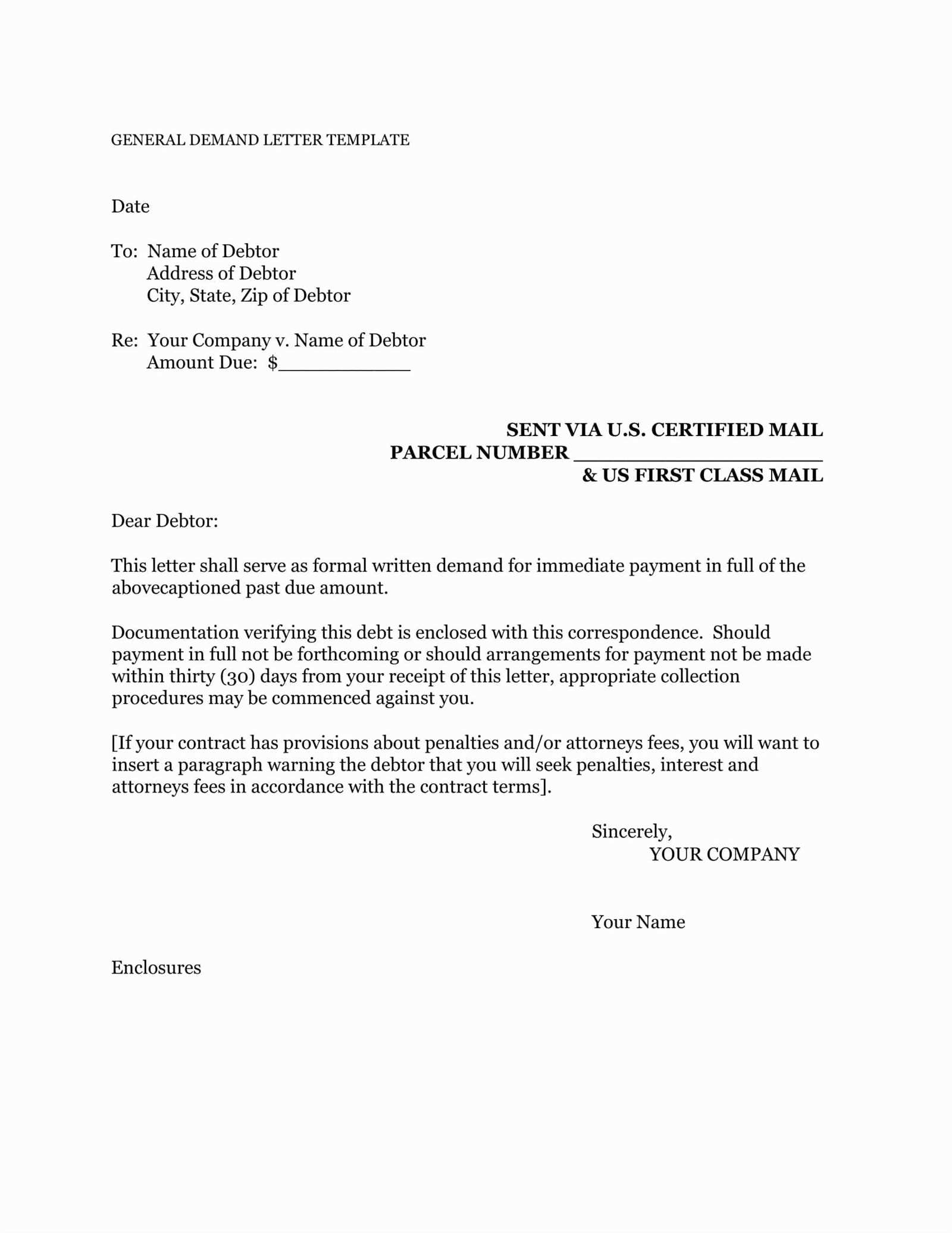 template demand letter