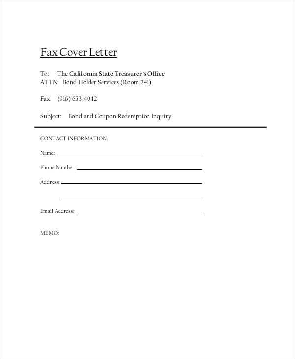 free fax cover letter templates